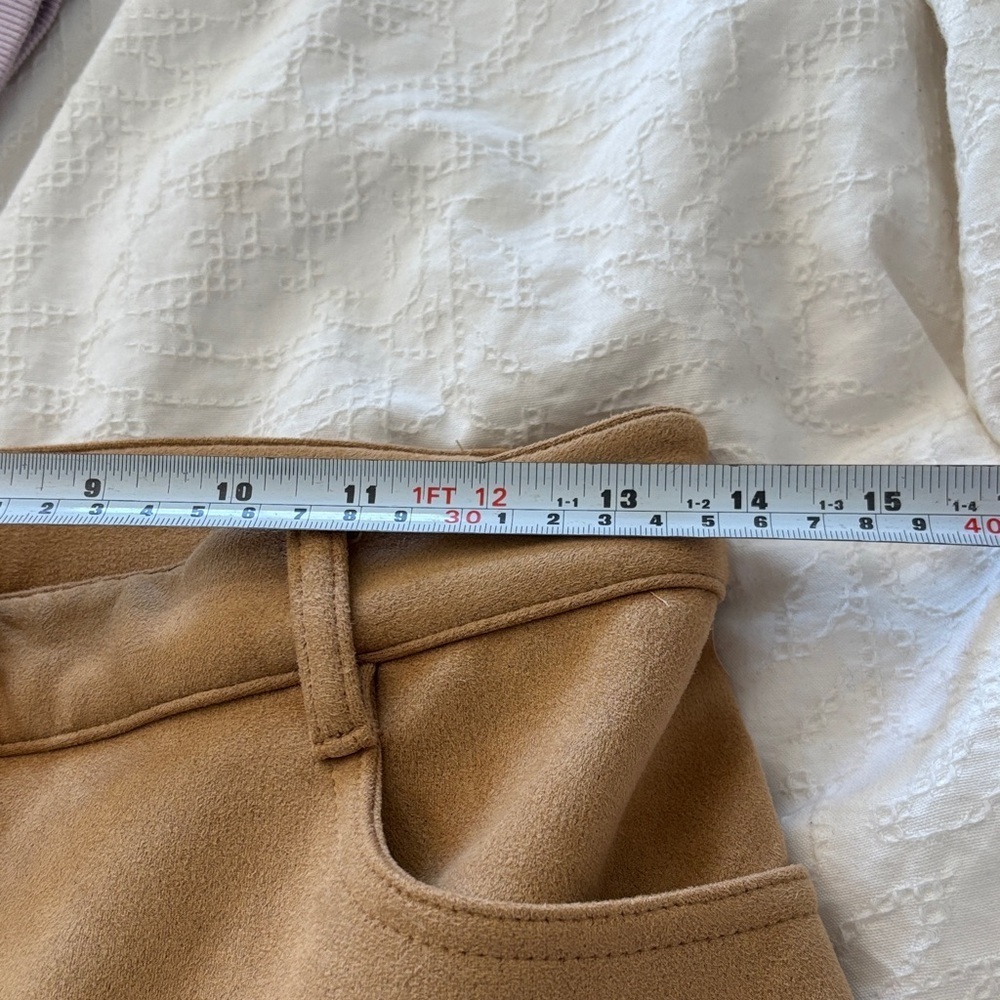 Aritzia Wilfred Camel Faux Suede Straight Leg Pants Size 6 - Picture 13 of 16